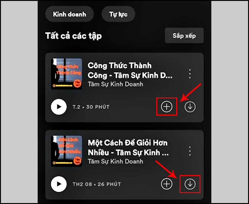 Lưu v&agrave; Tải Podcasts