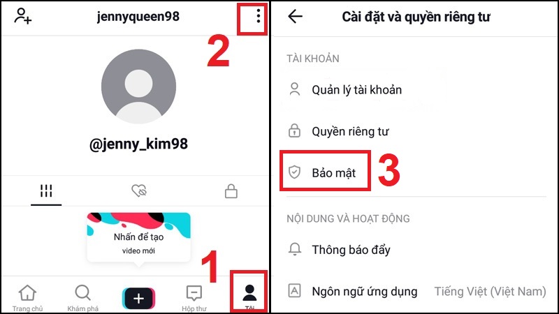 Truy cập biểu tượng người dùng