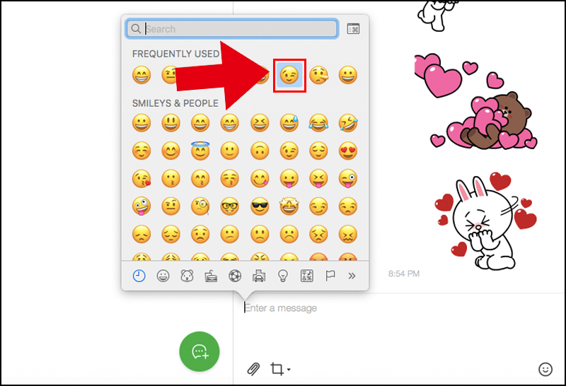 Bạn lướt chọn v&agrave; nhấn v&agrave;o emoji m&igrave;nh muốn sử dụng