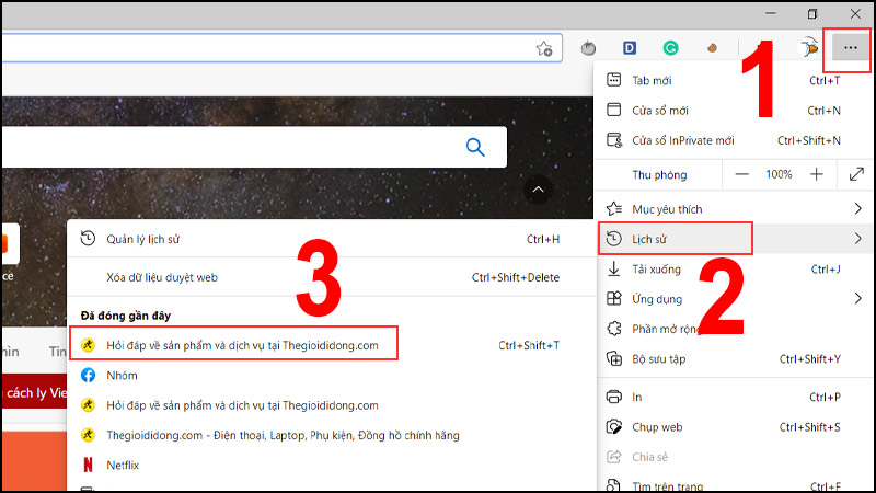 D&ugrave;ng lịch sử tr&igrave;nh duyệt