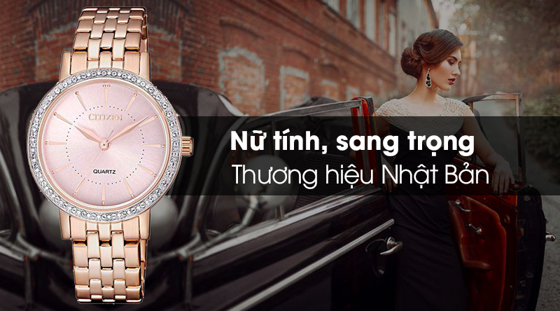 Mẫu đồng hồ nữ có kết cấu cứng cáp giúp hạn chế trầy xước, nứt vỡ