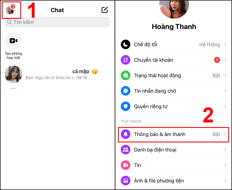 Cách 2: Tắt thông tin nhập phần mềm Messenger 