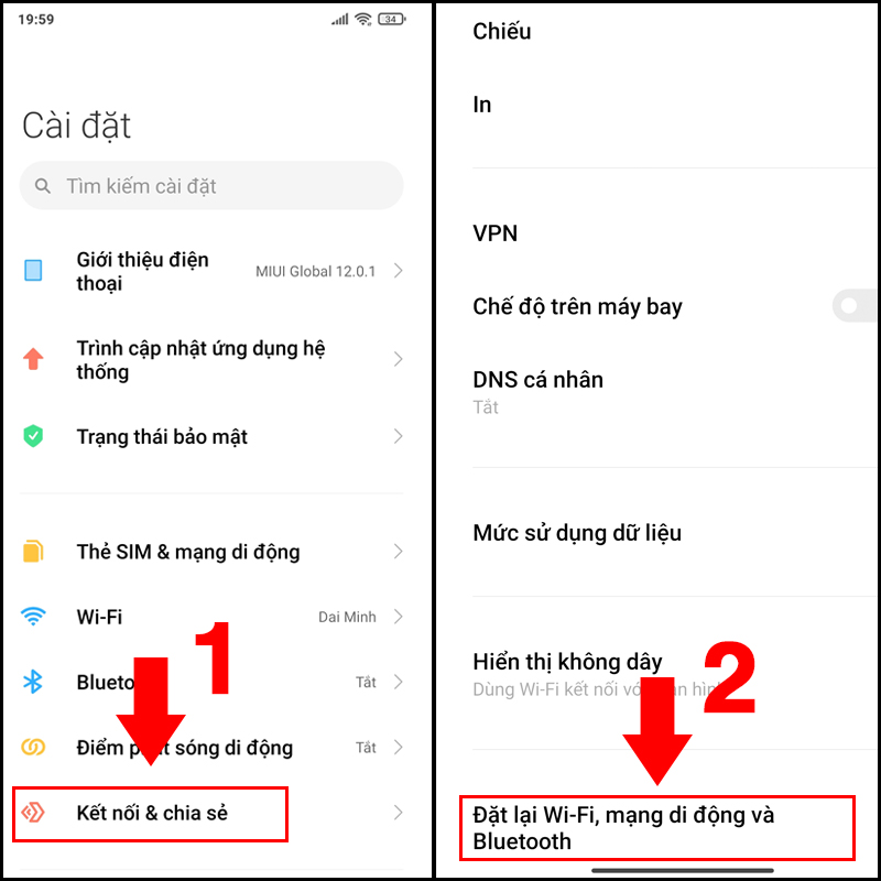 Đặt lại c&agrave;i đặt mạng