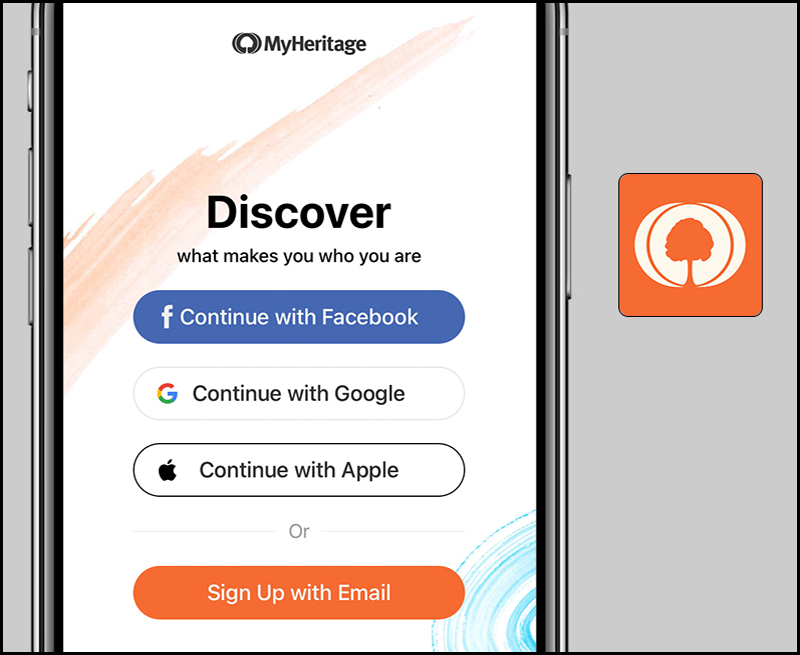 tạo tk myheritage trên iPhone