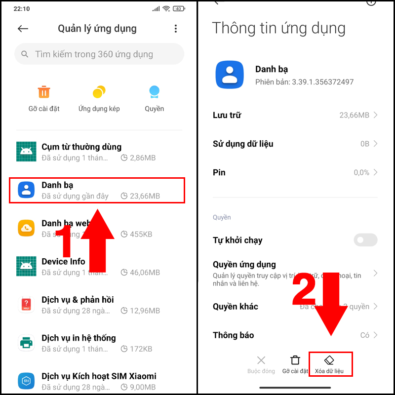 X&oacute;a cache v&agrave; dữ liệu