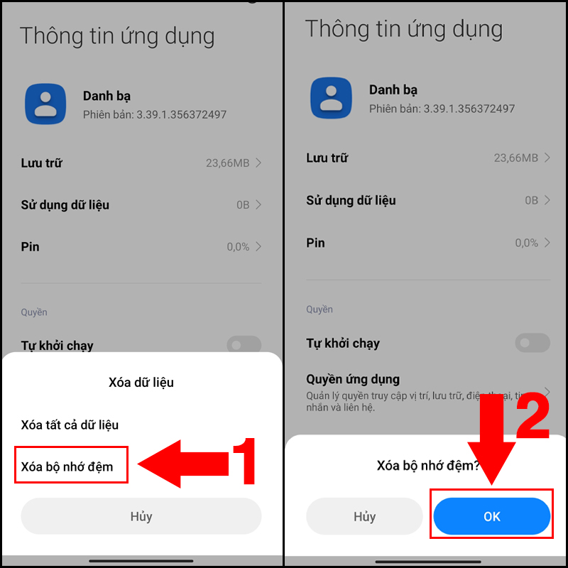 X&oacute;a cache v&agrave; dữ liệu