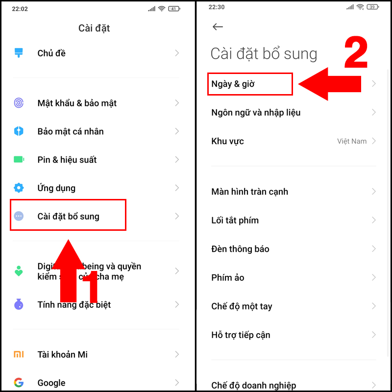 Kiểm tra ng&agrave;y v&agrave; giờ