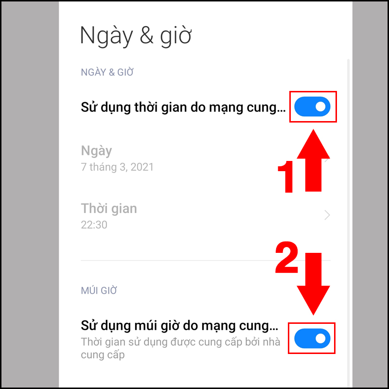 Kiểm tra ng&agrave;y v&agrave; giờ