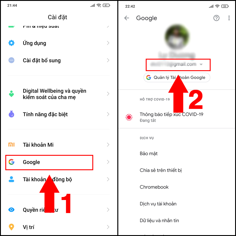 Gỡ v&agrave; th&ecirc;m lại t&agrave;i khoản Google