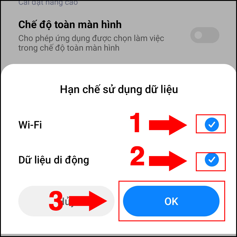 Cho ph&eacute;p sử dụng dữ liệu nền
