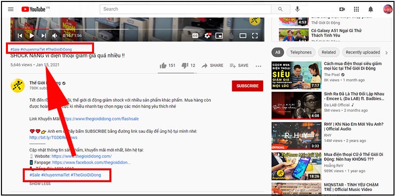 Cách sử dụng hashtag (#) để tìm video trên YouTube cực kỳ tiện lợi - Thegioididong.com