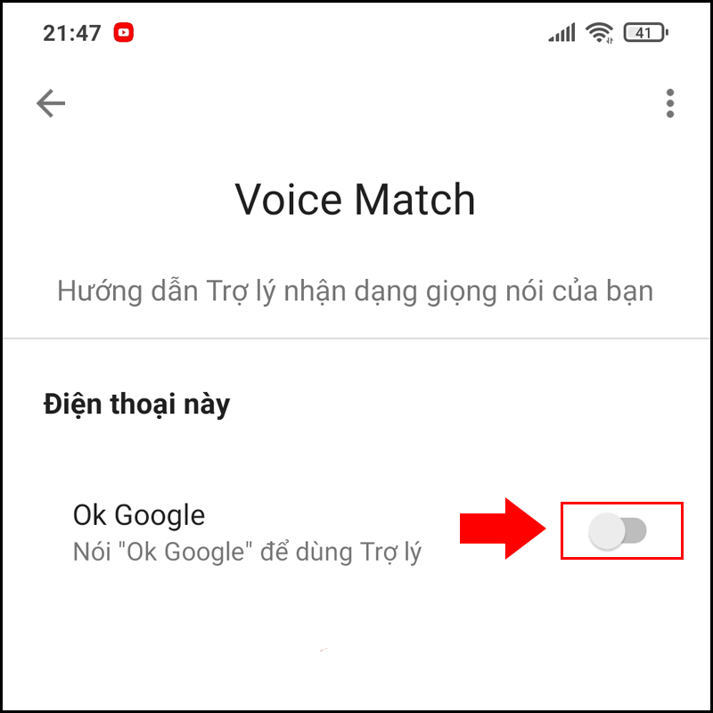 Bật tính năng giọng nói trợ lý Google