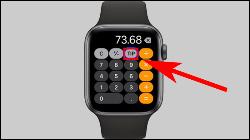 Mở ứng dụng máy tính trên Apple Watch > Nhập tổng tiền hóa đơn.” class=”lazy” src=”http://cdn.tgdd.vn/hoi-dap/1334419/huong-dan-cach-su-dung-ung-dung-may-tinh-tren-iphone-chi%209.jpg”/></p>
<p>Mở ứng dụng máy tính trên Apple Watch > Nhập tổng tiền hóa đơn .</p>
<p><strong>Bước 2</strong>: Chọn nút <strong>TIP</strong> trên góc phải.</p>
<p><img alt=