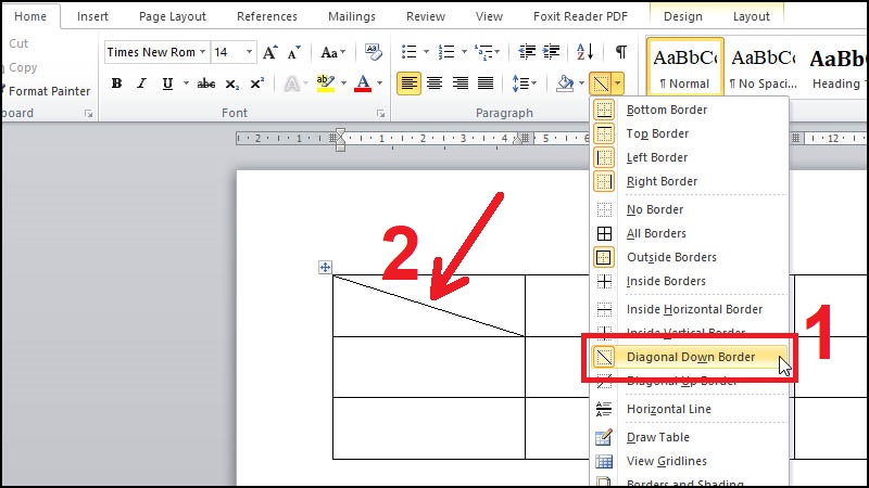 Cách kẻ đường chéo trong Word