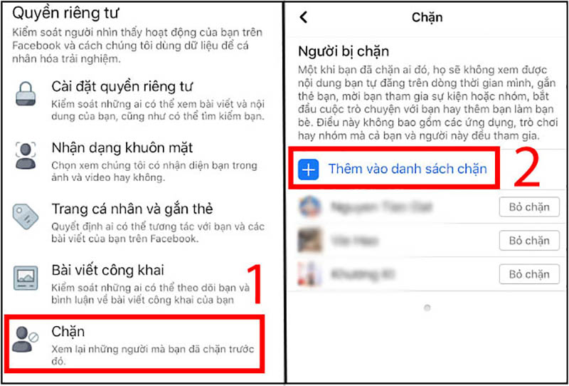 Chọn Thêm vào danh sách chặn