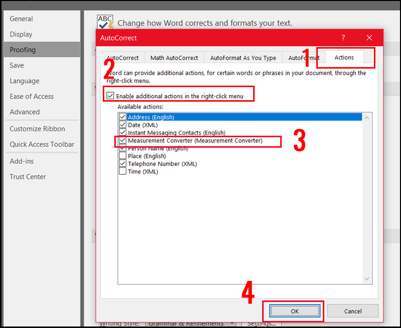 Bật t&iacute;nh năng chuyển đổi đơn vị đo trong Word v&agrave; PowerPoint