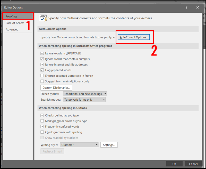 Bật t&iacute;nh năng chuyển đổi đơn vị đo trong Outlook