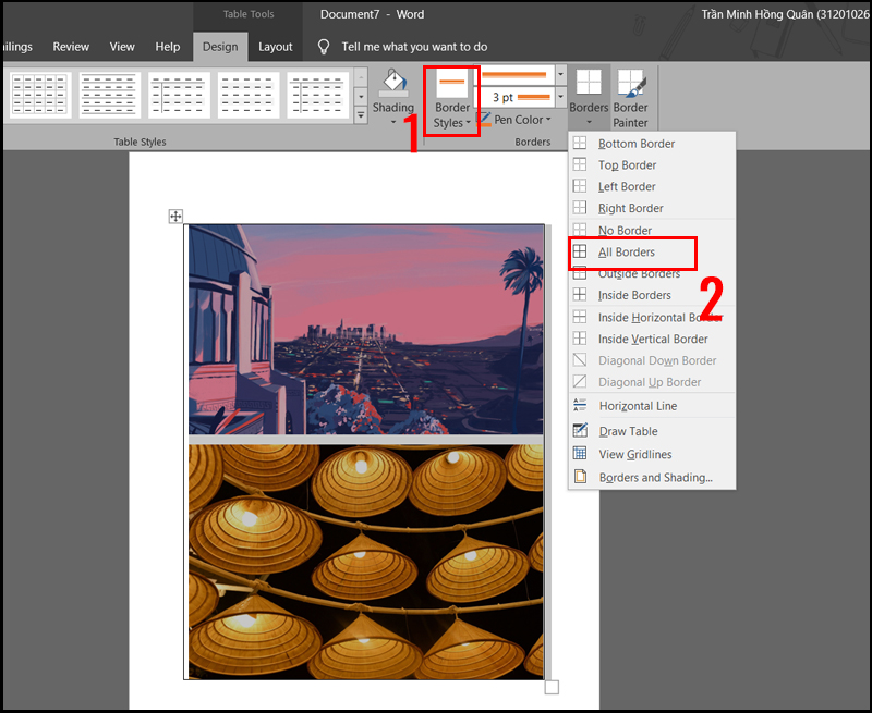 Gh&eacute;p ảnh bằng Table