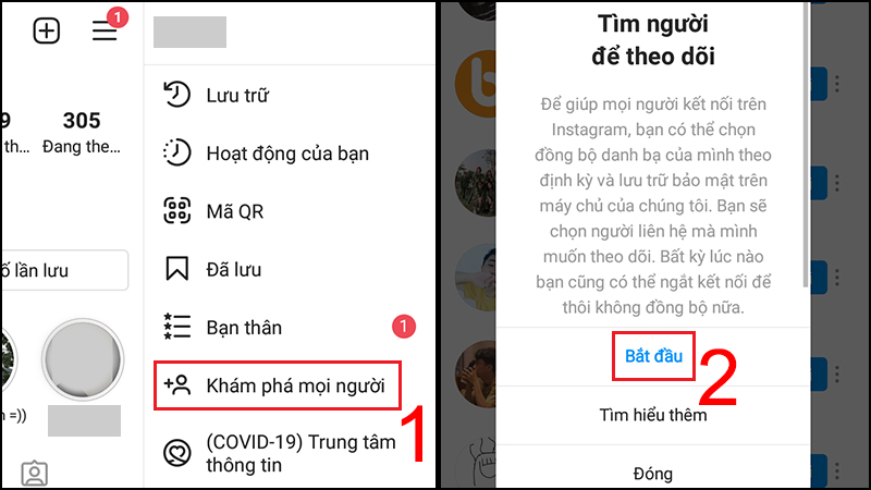 Cách tìm tài khoản Instagram bạn bè qua số điện thoại trong danh bạ