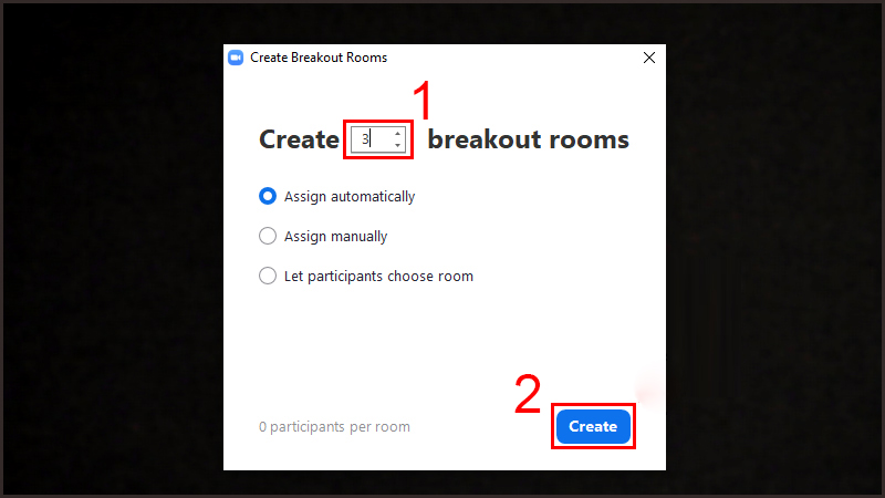Tạo Breakout Rooms