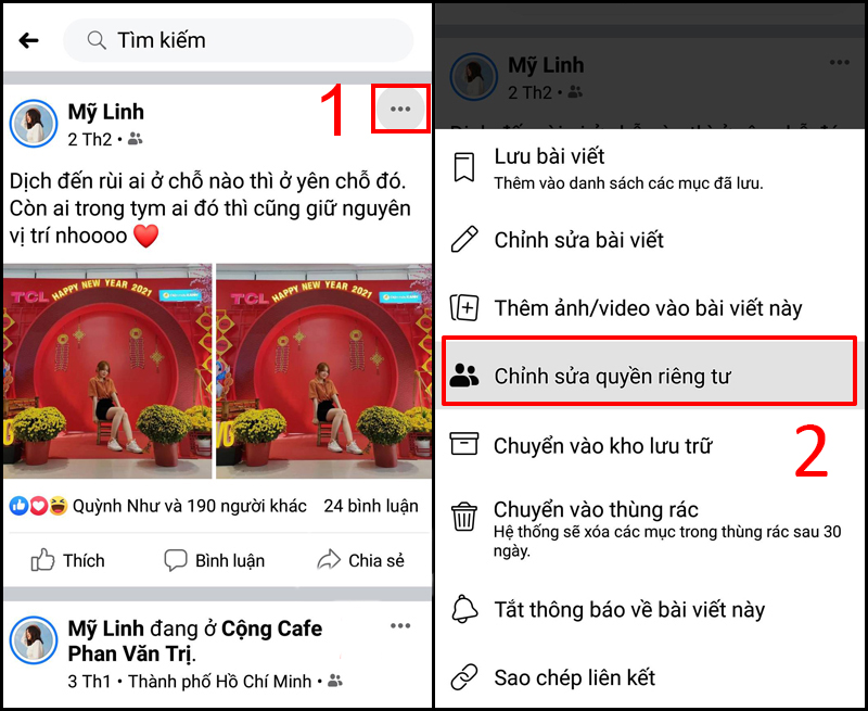Chỉnh sửa quyền riêng tư