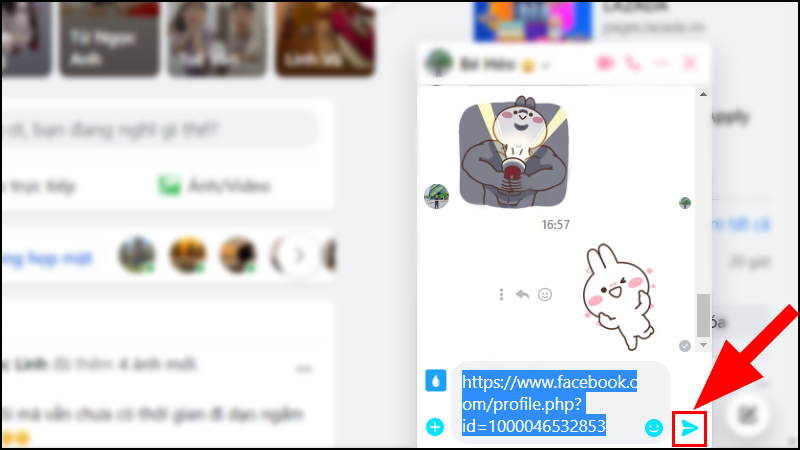 Cách gửi link cá nhân của mình qua tin nhắn Facebook Messenger