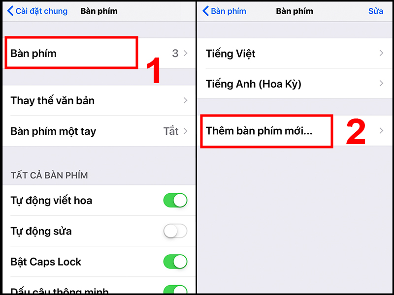 Ấn chọn Thêm Bàn phím Mới…