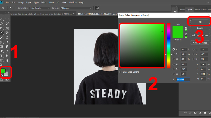 Cách thay đổi màu tóc trong Adobe Photoshop trên máy tính cực đơn giản