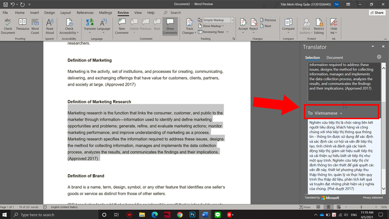 cach dich van ban tieng anh tren word sang tieng viet 9