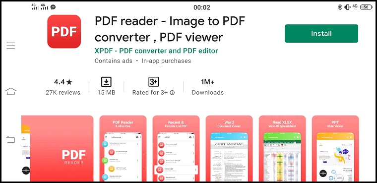 Giao diện PDF Converter trên CHPlay