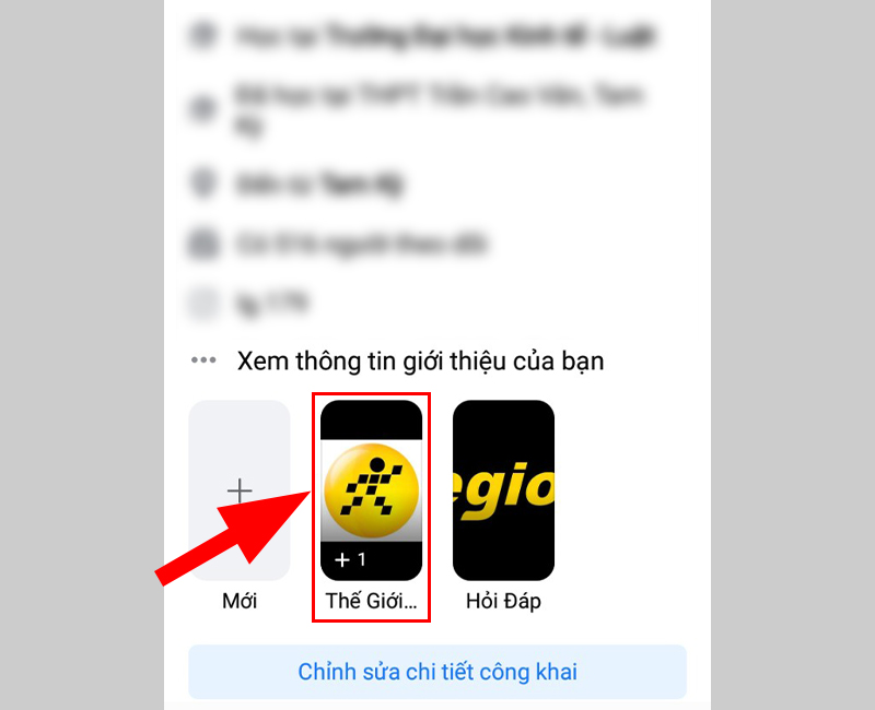 Chọn thư mục tin nổi bật chứa tin mà bạn muốn xóa