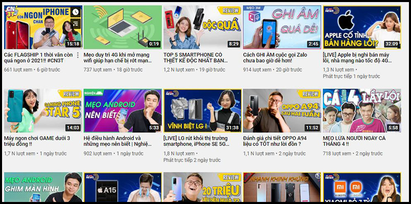 Youtube là một trong những nền tảng cho phép sử dụng thumbnail động