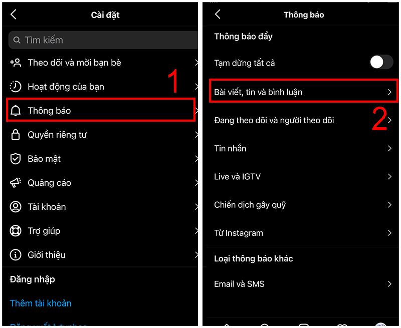 Cách tuỳ chỉnh thông báo Instagram trên điện thoại