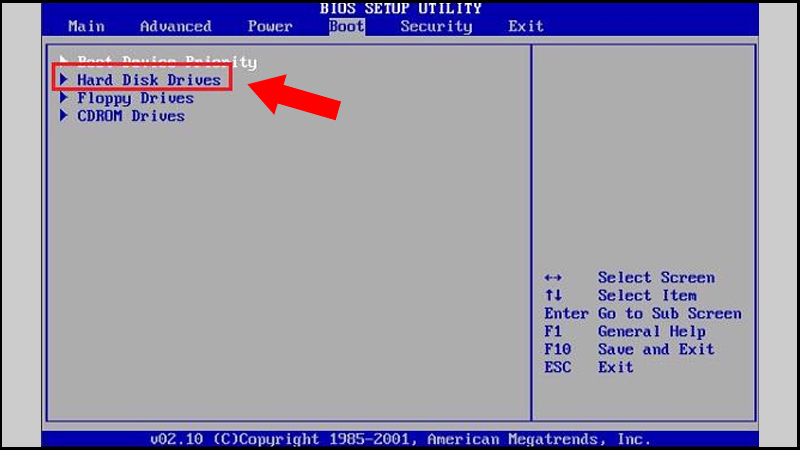  Chọn mục Hard Disk Drives