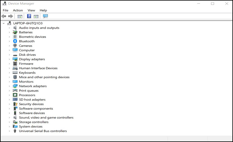 Giao diện trình quản lý Device Manager