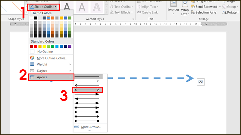Cách Vẽ Mũi Tên Đứt Đoạn Trong Word