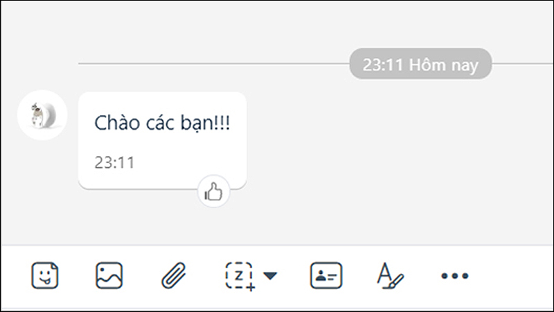 Hiển thị lời chào Tin nhắn văn bản