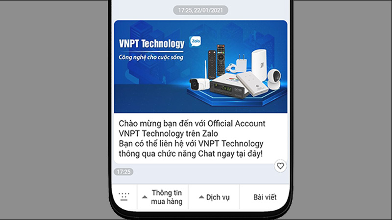 Lời ch&agrave;o tin nhắn tự động của VNPT Technology