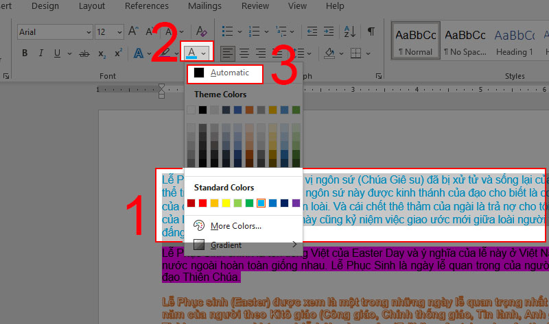 Cách Đổi Màu Chữ Trong Word 2007 2010 2013 2016 365 Chi Tiết Nhất -  Thegioididong.Com