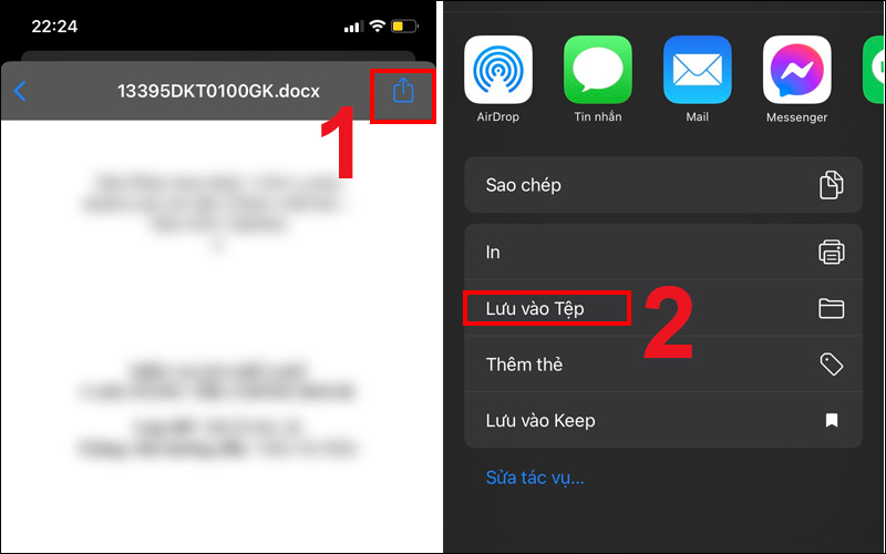 Tiến h&agrave;nh lưu file