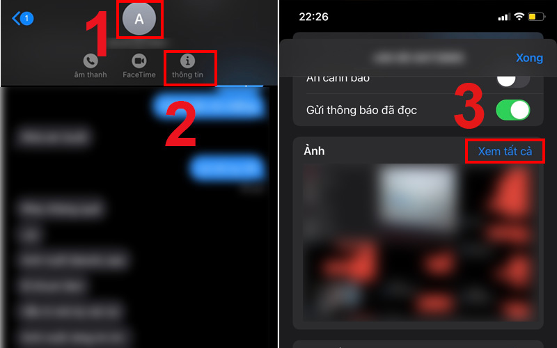 V&agrave;o mục th&ocirc;ng tin v&agrave; chọn Xem tất cả ở mục Ảnh