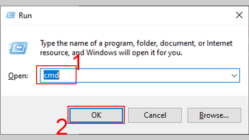 Gõ cmd và bấm OK