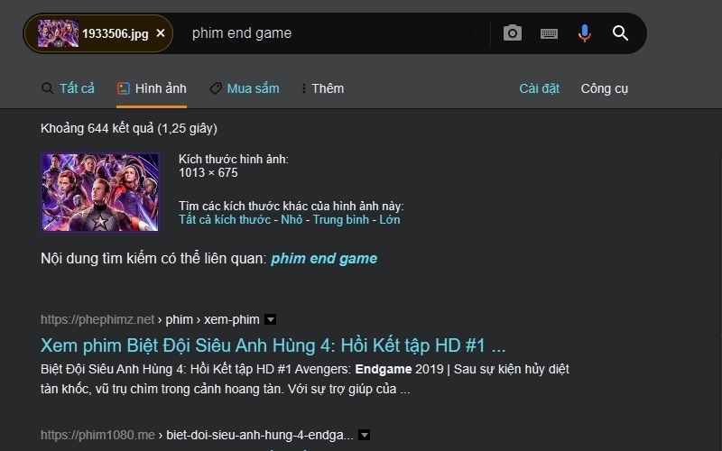 Kết quả tìm kiếm bằng hình ảnh