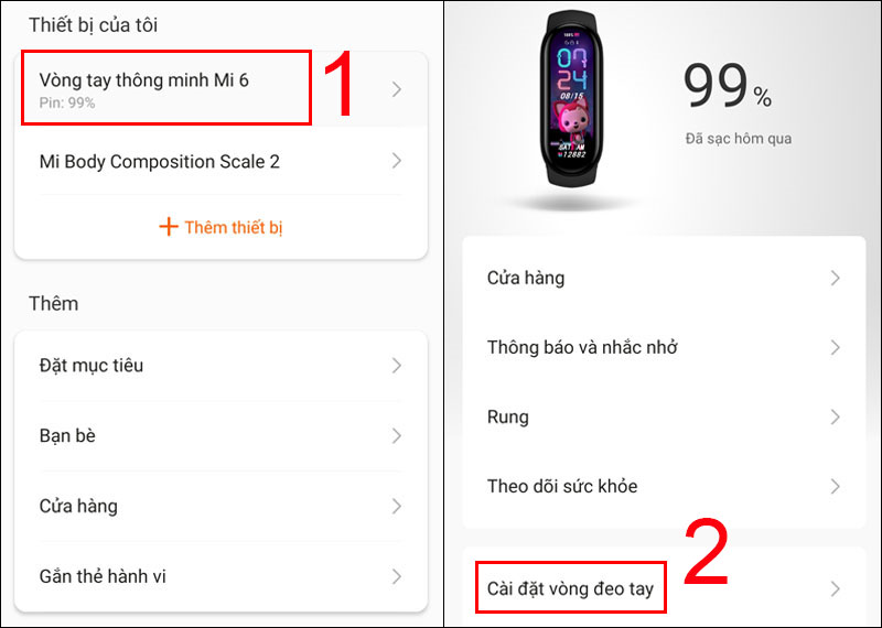 Cài đặt vòng đeo tay Mi Band 6 trên app Mi Fit