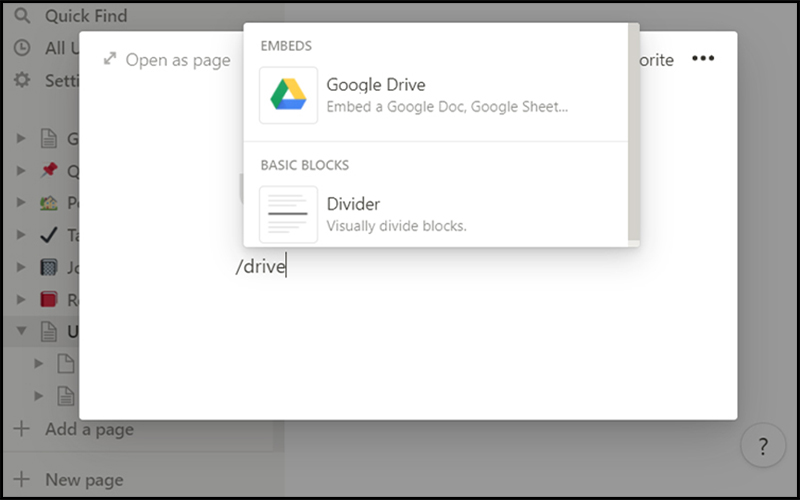 kết nối tài khoản Google Drive với Notion để nhập Tài liệu