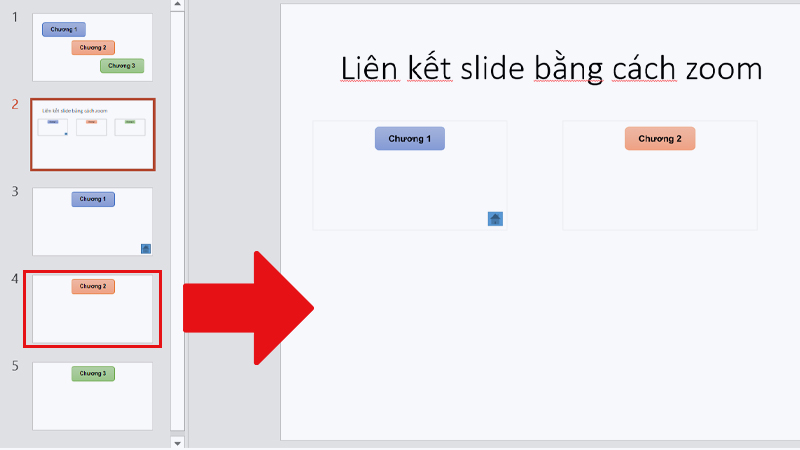 Click & kéo slide bạn muốn chèn