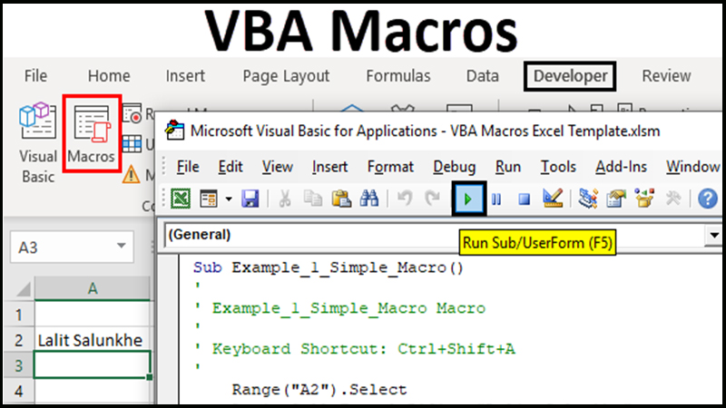 Giao diện làm việc VBA Macros