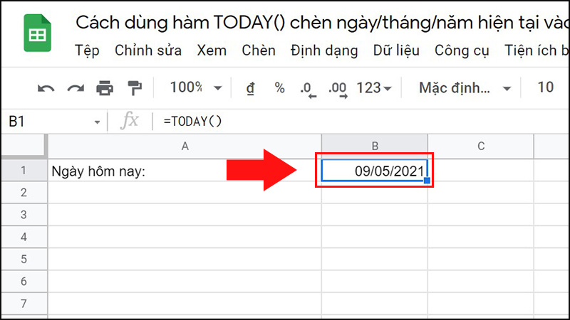Kết quả sau khi nhập h&agrave;m 