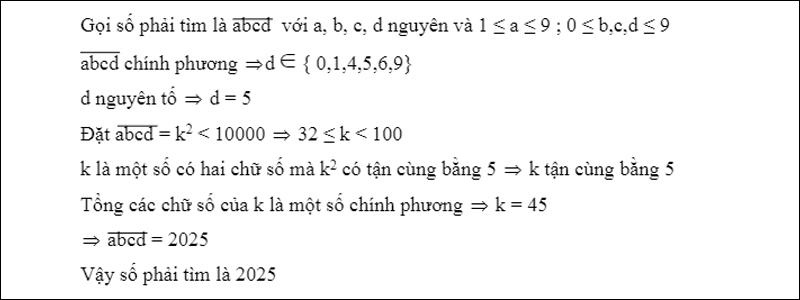 Giải ví dụ về dạng tìm số chính phương