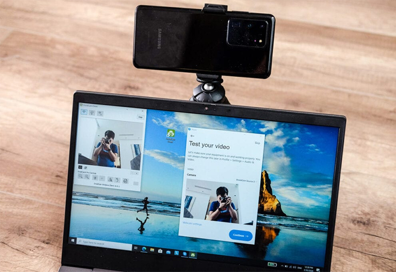 Sử dụng điện thoại l&agrave;m webcam